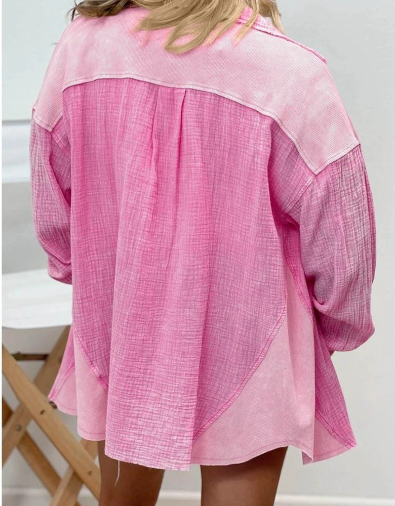 Rose Mineral Washed Cotton Shacket