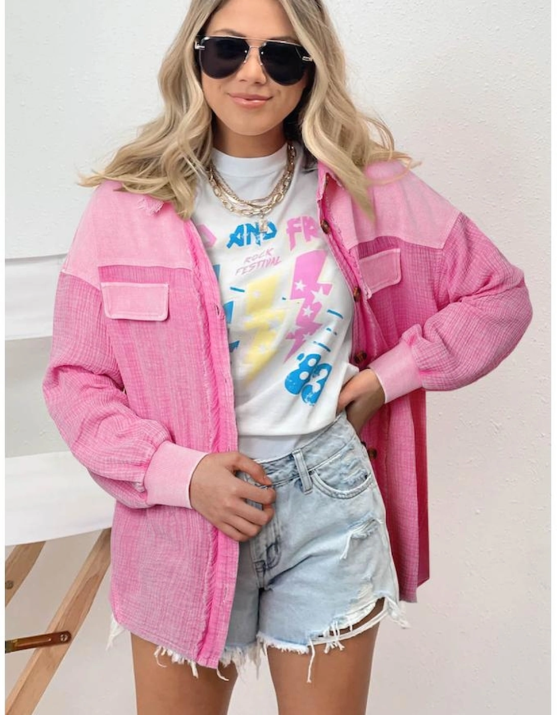 Rose Mineral Washed Cotton Shacket