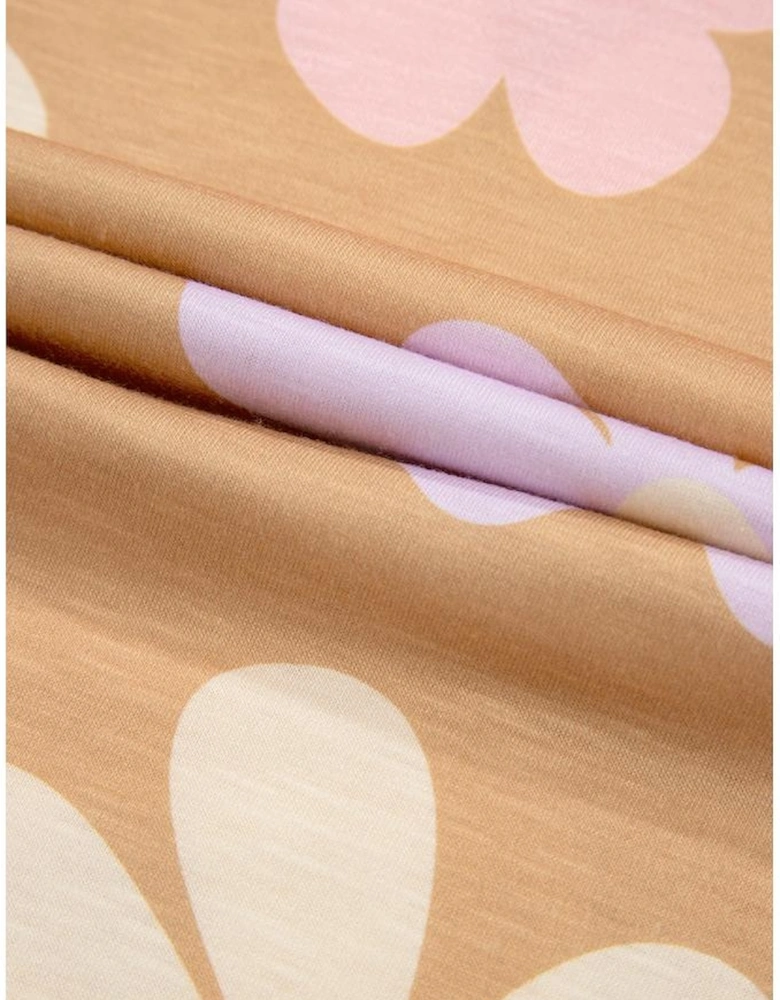 Khaki Floral Print Sleeveless Button up Wide Leg Loose Jumpsuit