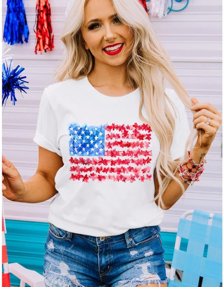 White Flag Graphic Crew Neck Tee