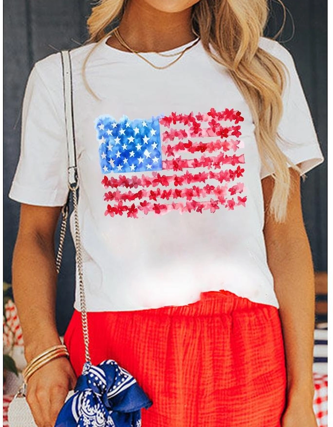 White Flag Graphic Crew Neck Tee