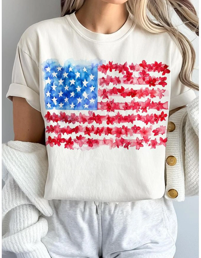 White Flag Graphic Crew Neck Tee