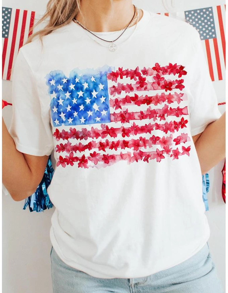 White Flag Graphic Crew Neck Tee