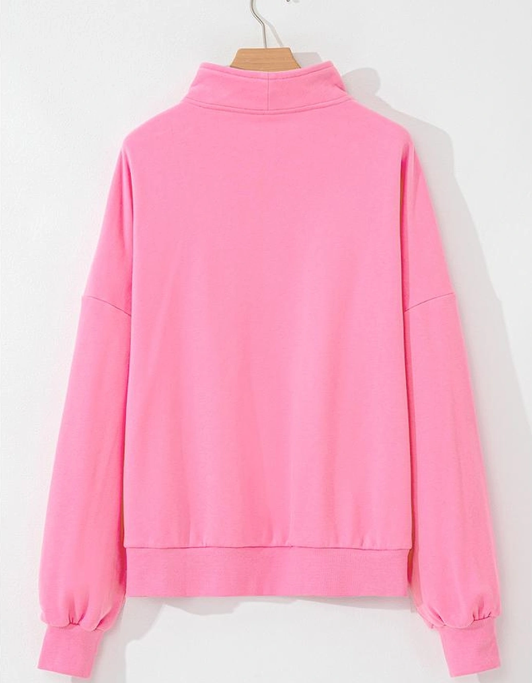 Bonbon Zip-up Stand Neck Kangaroo Pocket Sweatshirt