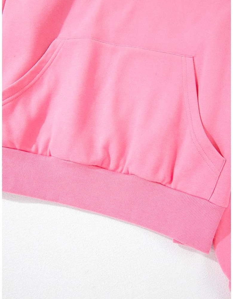Bonbon Zip-up Stand Neck Kangaroo Pocket Sweatshirt