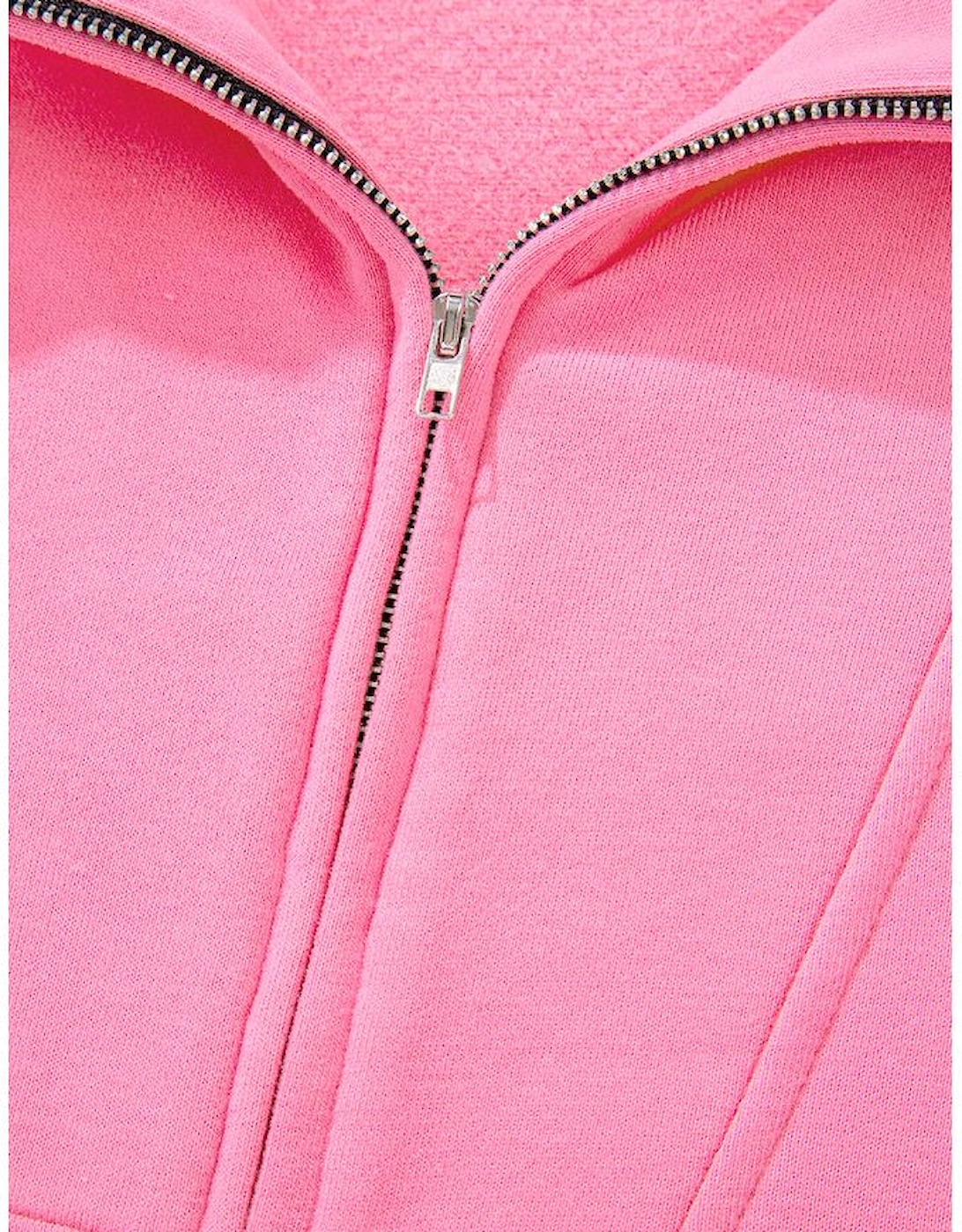 Bonbon Zip-up Stand Neck Kangaroo Pocket Sweatshirt