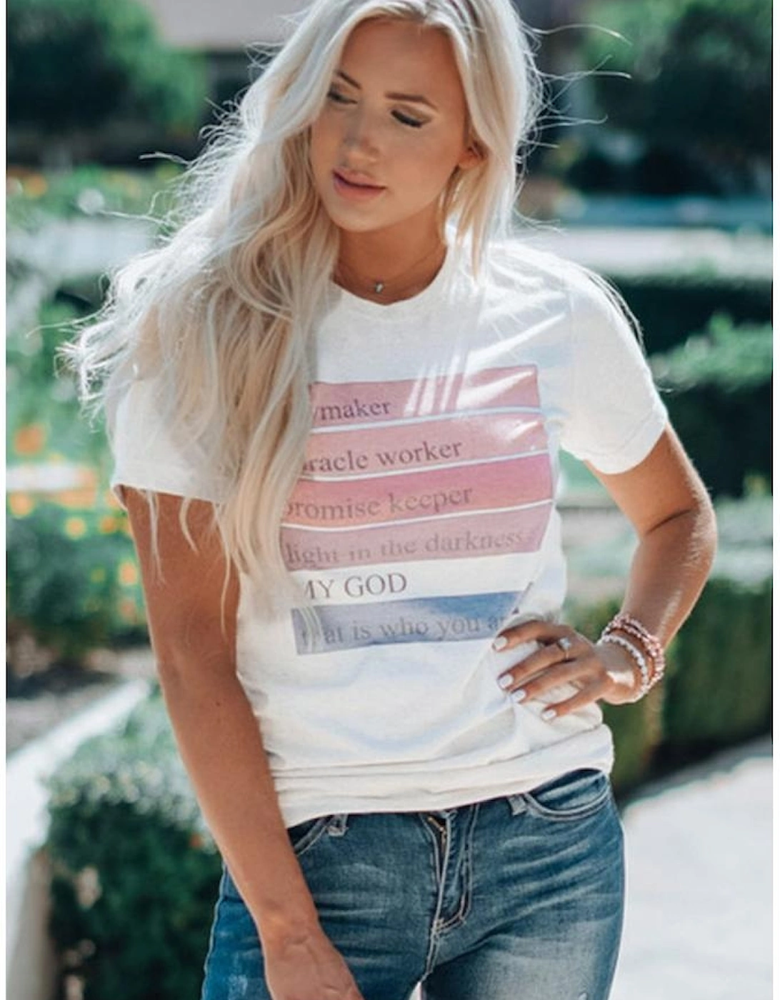 White God Waymaker Miracle Worker Promise Keeper Graphic Tee