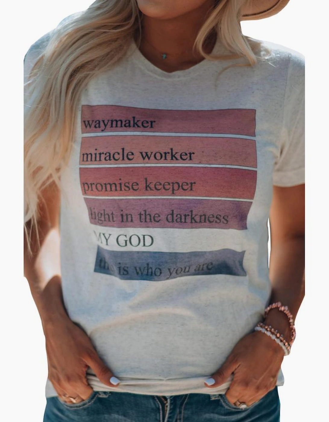 White God Waymaker Miracle Worker Promise Keeper Graphic Tee