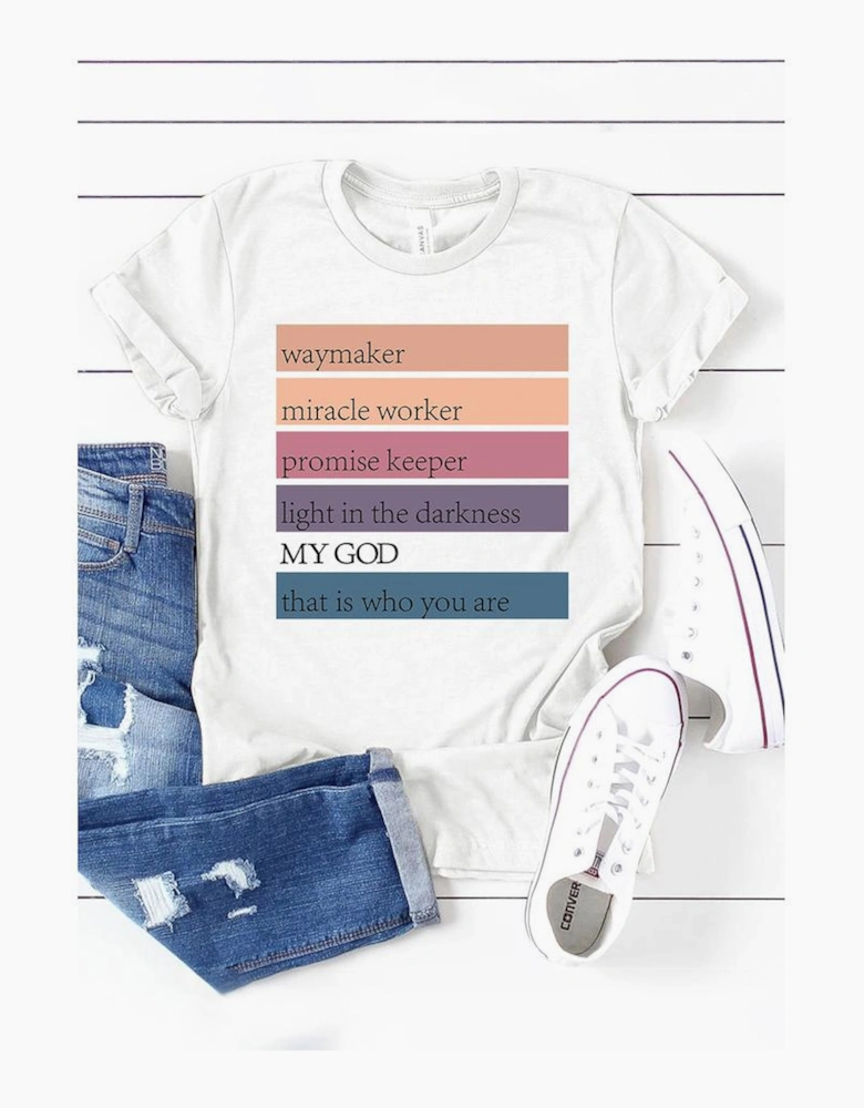 White God Waymaker Miracle Worker Promise Keeper Graphic Tee