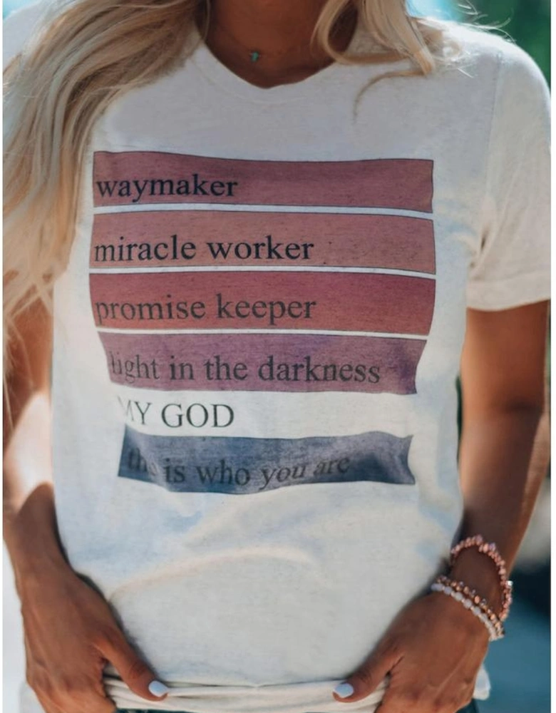 White God Waymaker Miracle Worker Promise Keeper Graphic Tee