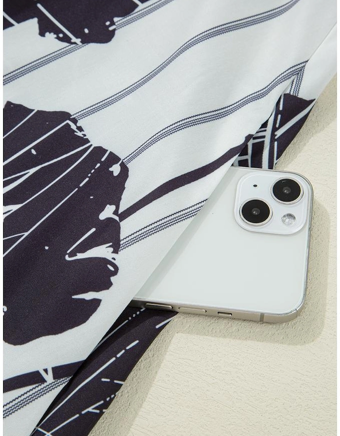 Black Plus Size Floral 3/4 Puff Sleeve Lace-up Neck Mini Dress