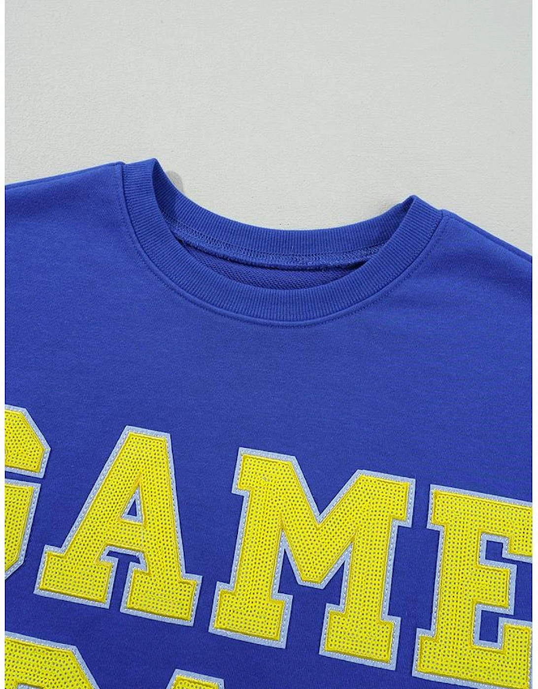 Dark Blue Game Day Crew Neck Graphic Pullover Sweatshirt, 11 of 10