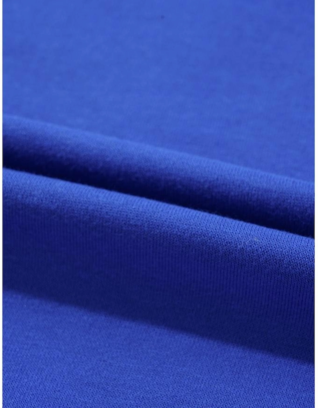 Dark Blue Game Day Crew Neck Graphic Pullover Sweatshirt