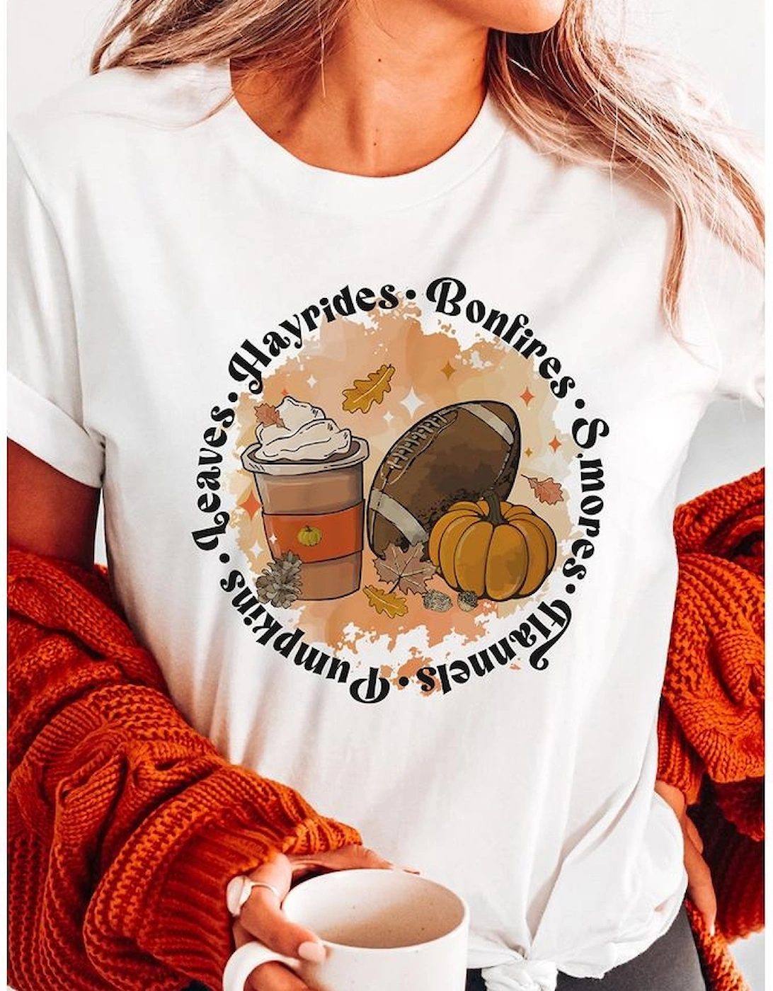 White Pumpkin Rugby Graphic Print Short Sleeve Top, 7 of 6