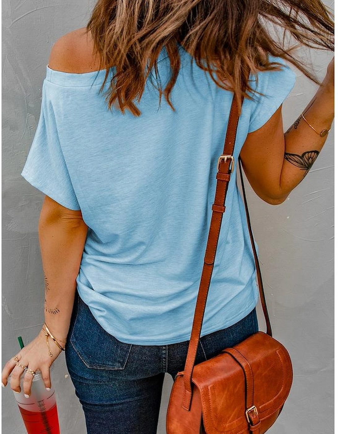 Knit Pocketed Tee with Side Slits