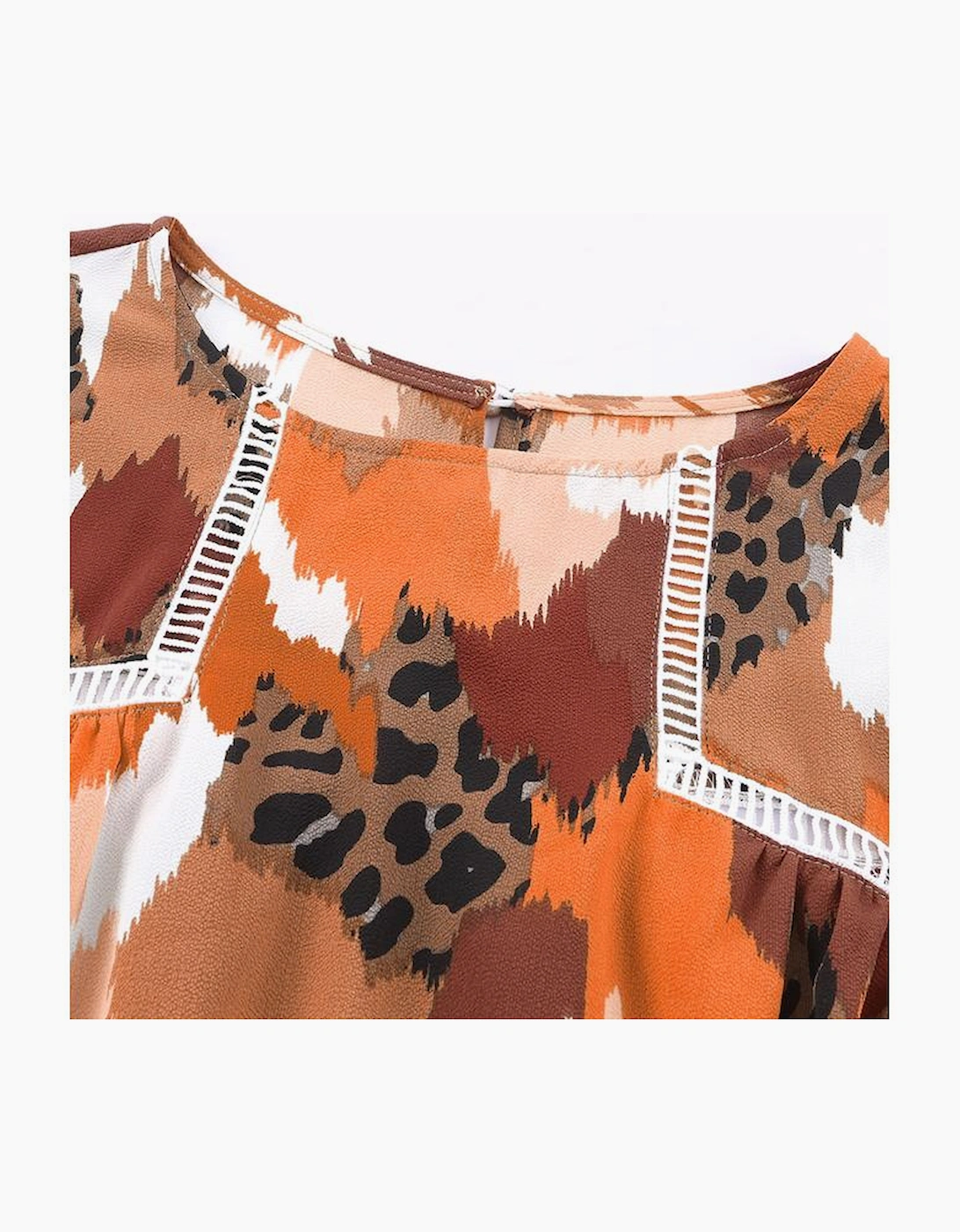 Abstract Printed Long Sleeve Blouse