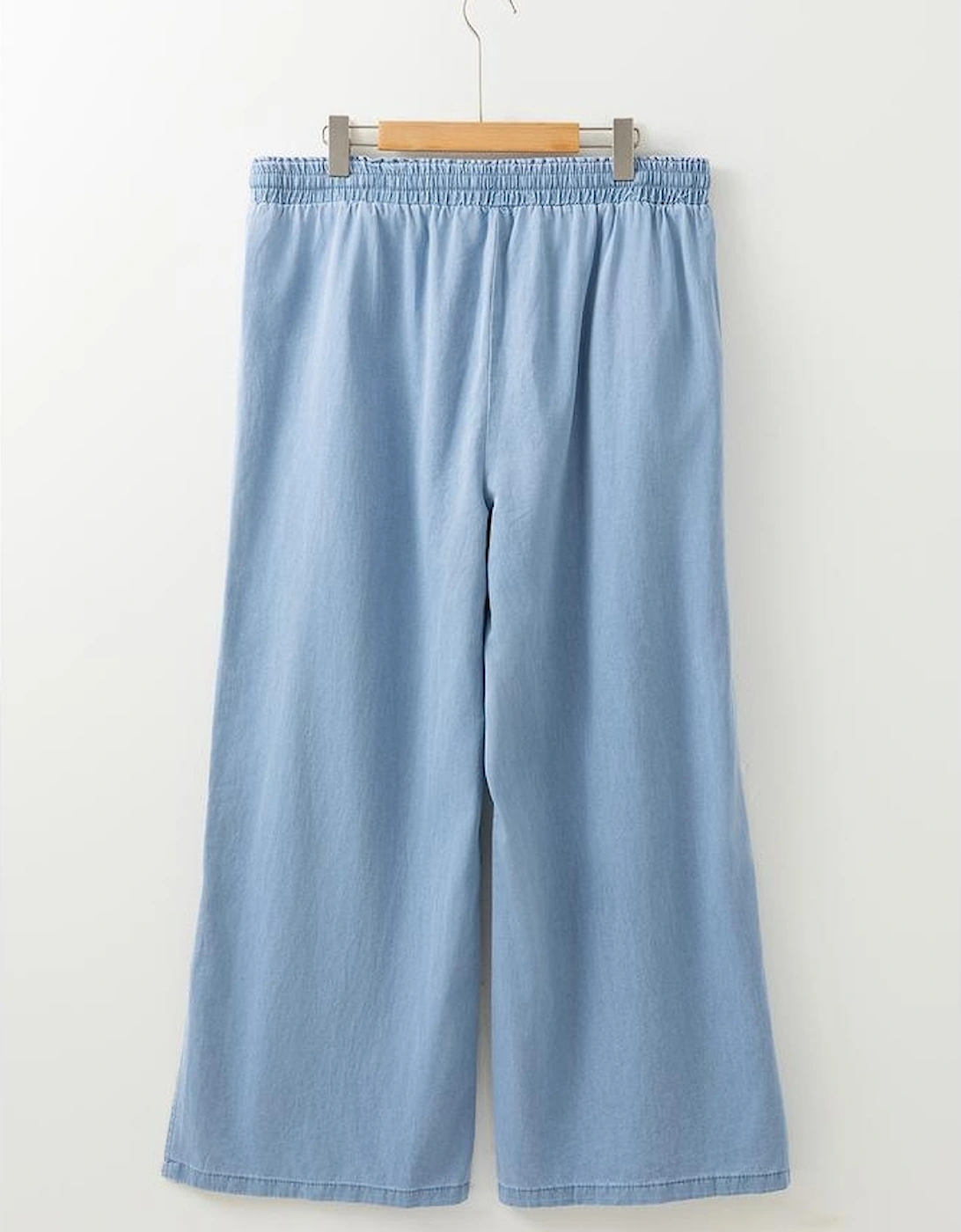 Beau Blue Casual Wide Slit Leg High Waist Loose Plus Size Jeans