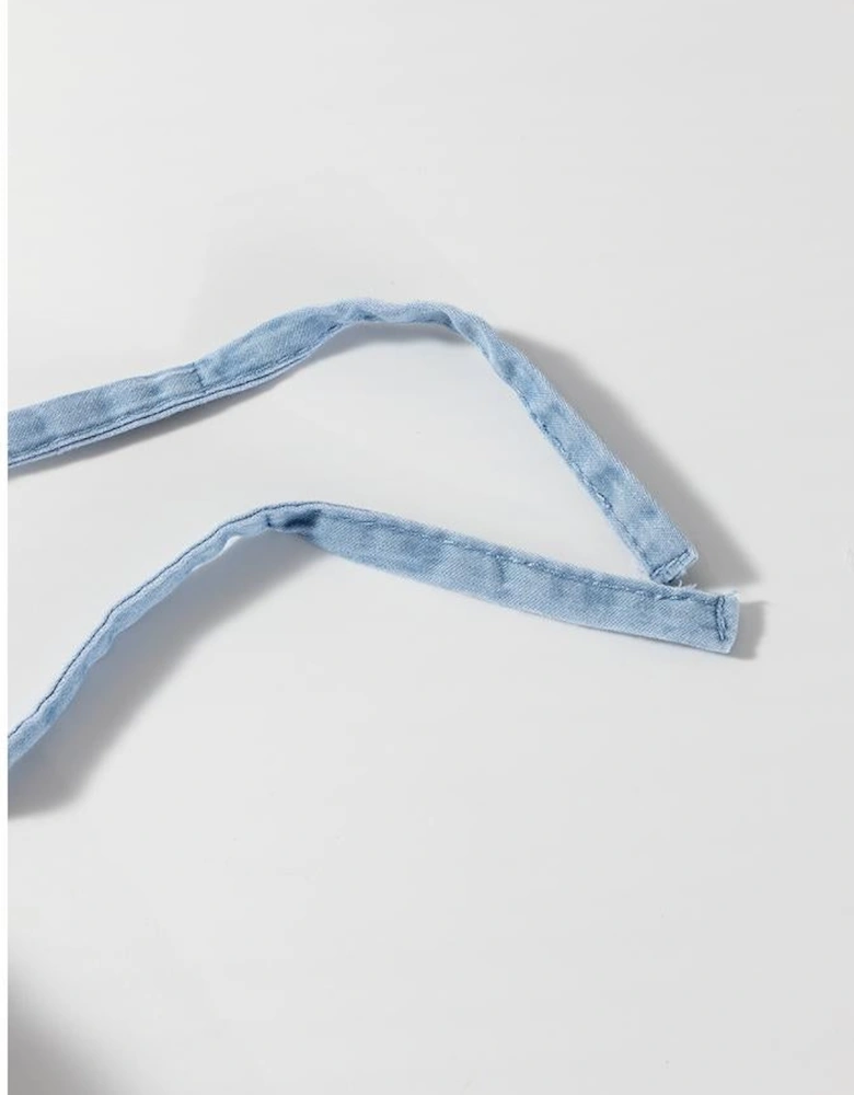 Beau Blue Casual Wide Slit Leg High Waist Loose Plus Size Jeans