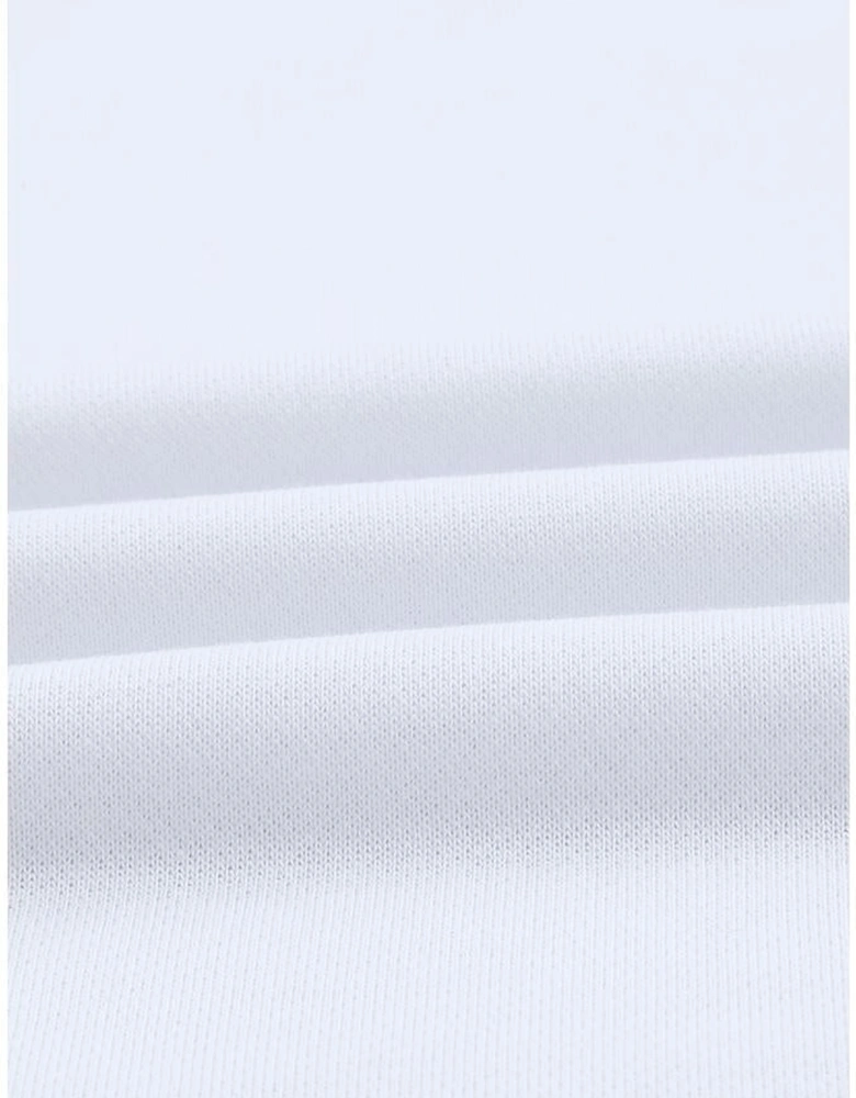 White Plain Crew Neck Pullover Sweatshirt