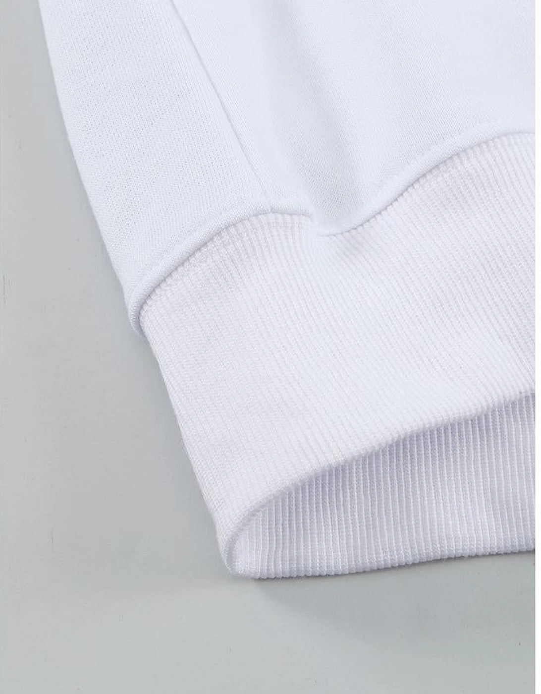 White Plain Crew Neck Pullover Sweatshirt