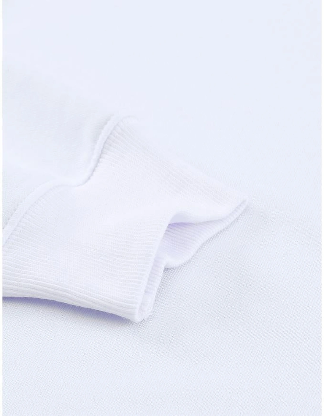 White Plain Crew Neck Pullover Sweatshirt