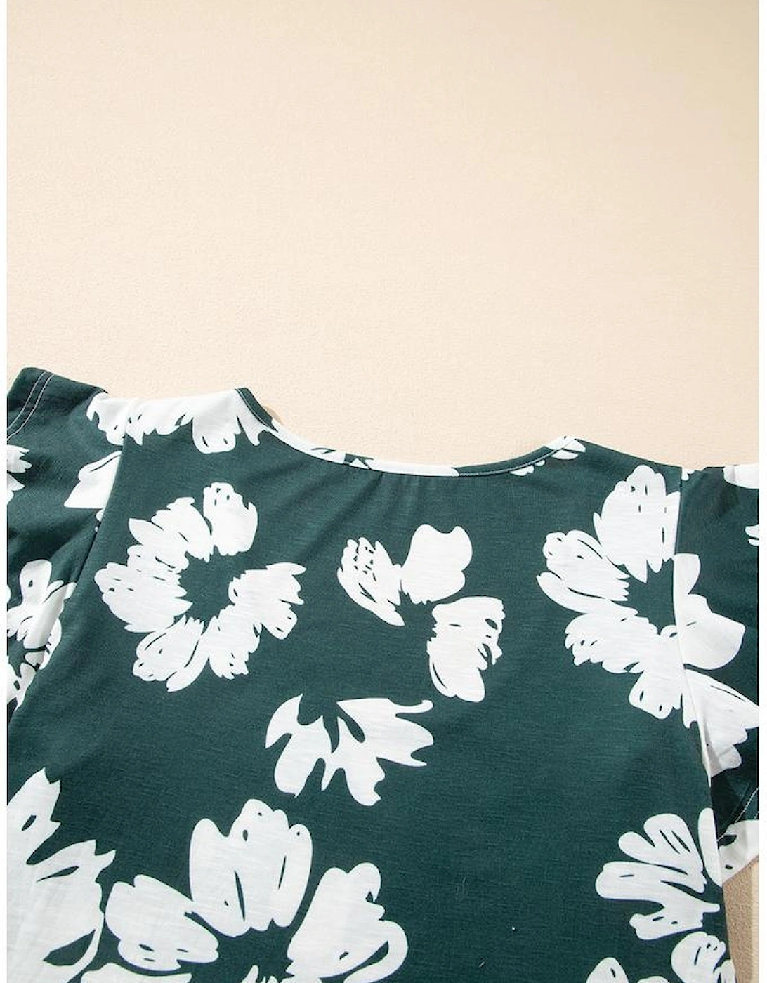 Floral Print Ruffle Sleeve Empire Waist Mini Dress