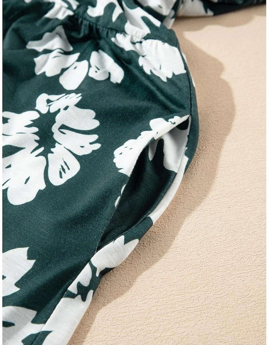 Floral Print Ruffle Sleeve Empire Waist Mini Dress