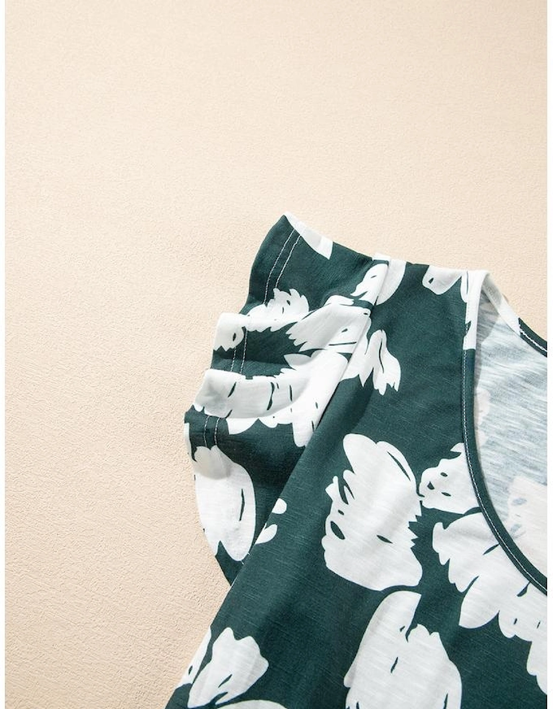 Floral Print Ruffle Sleeve Empire Waist Mini Dress