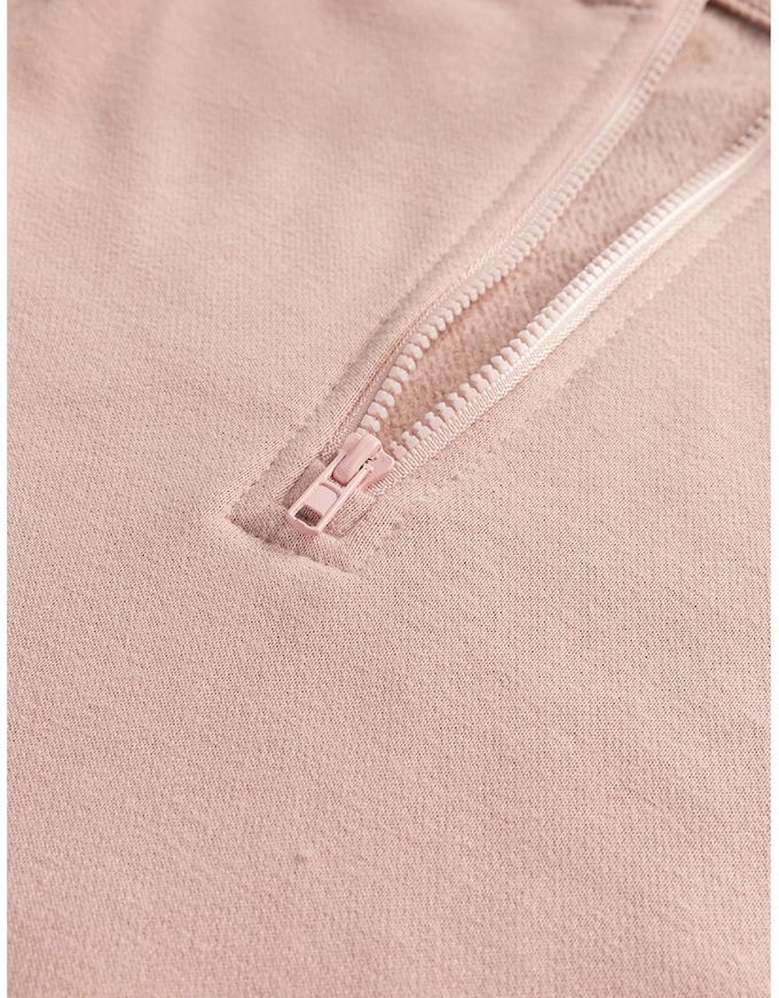 Smoke Gray Zipped Neck Pullover Drop Shoulder Sweatshirt