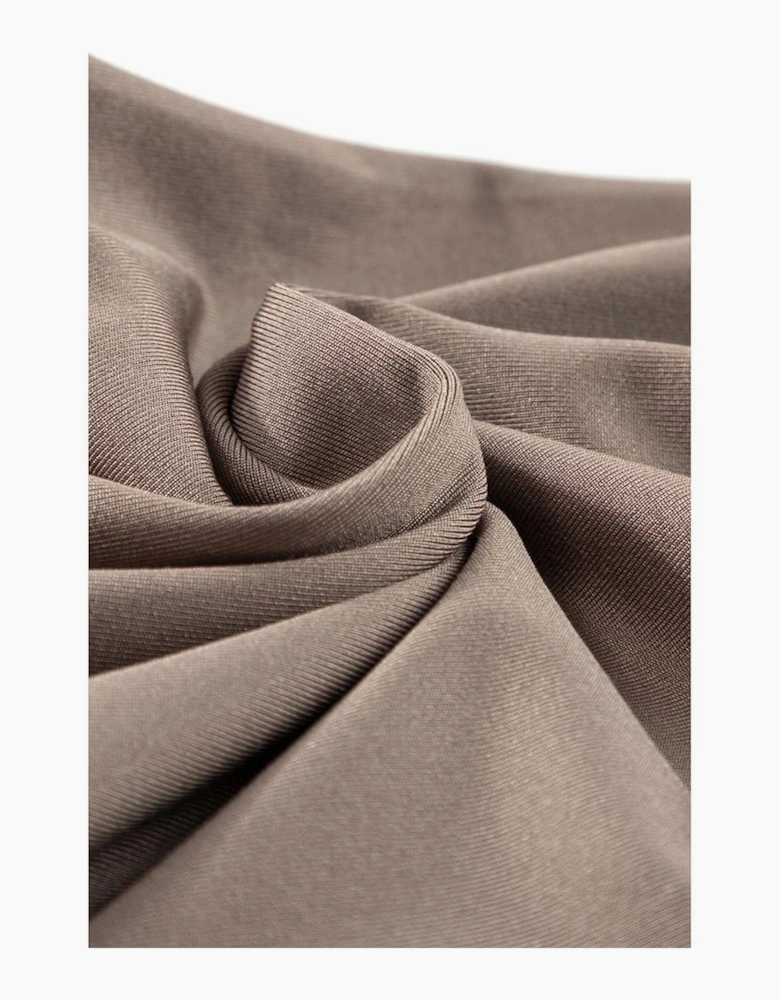 Dark Brown Drawstring Waist Pocketed Joggers