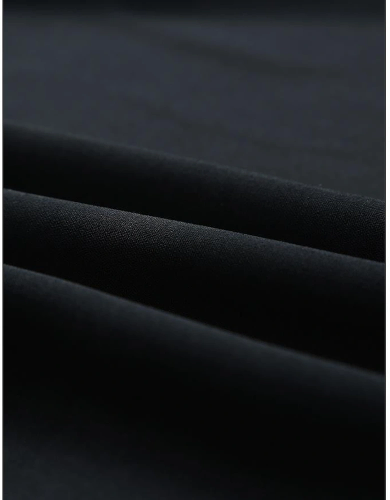 Black Lace Trim V Neck Short Sleeve Blouse