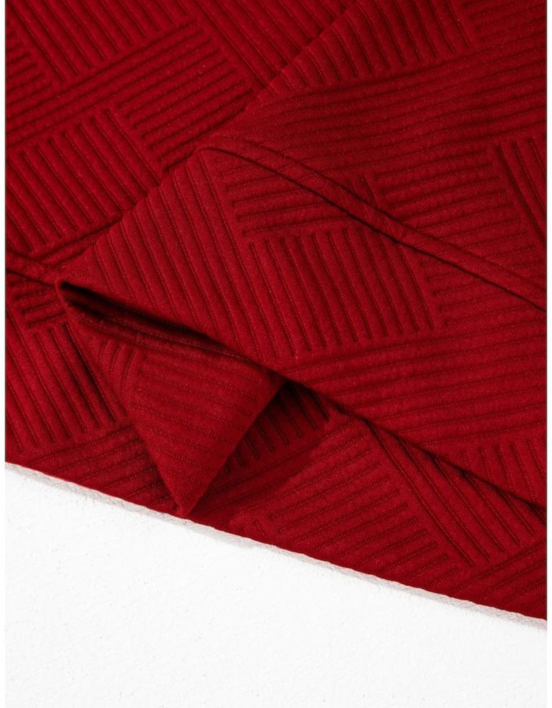 Red Dahlia Textured Loose Fit T Shirt and Drawstring Pants Set