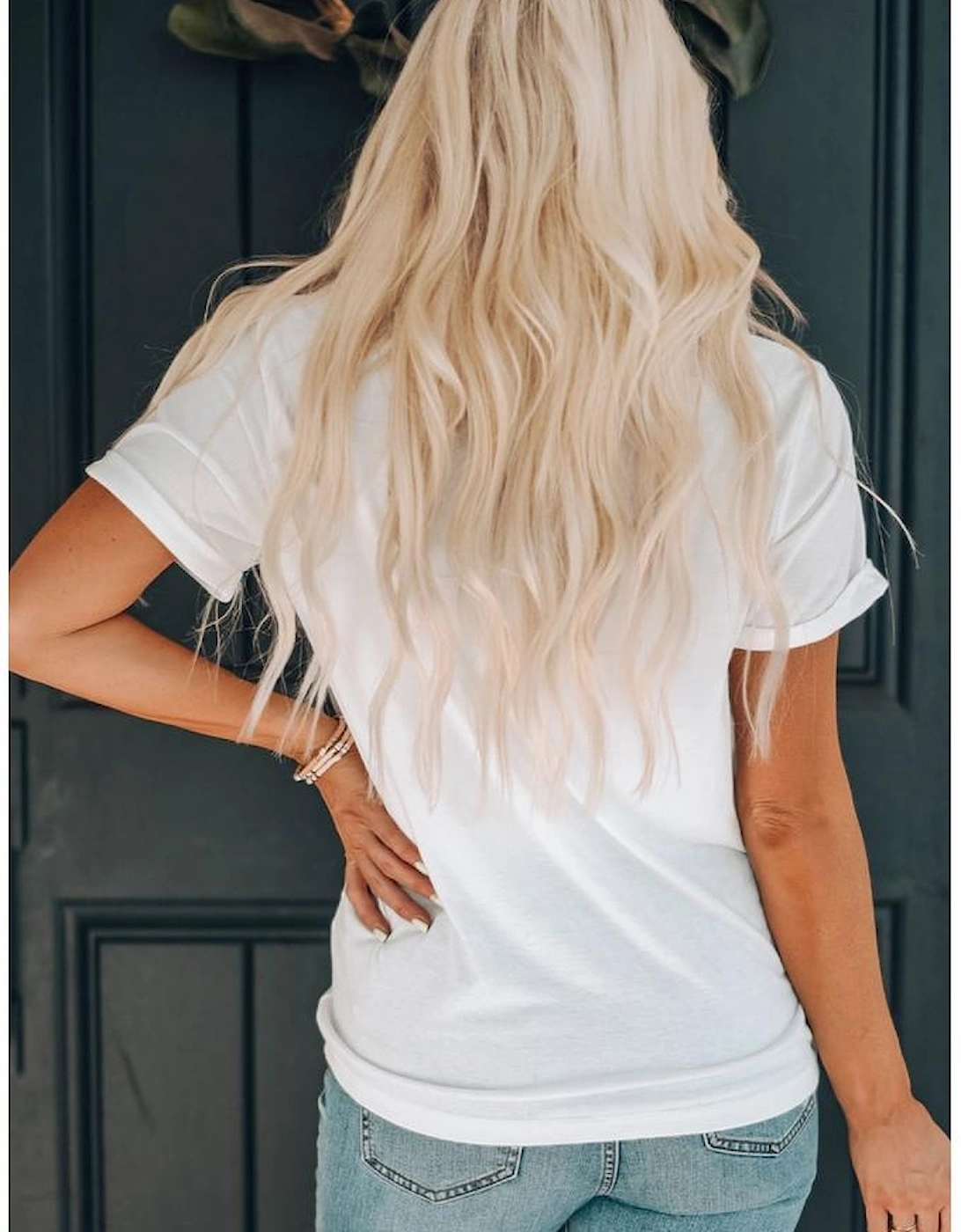 White American Flag Eagle Print Independence Day Tee