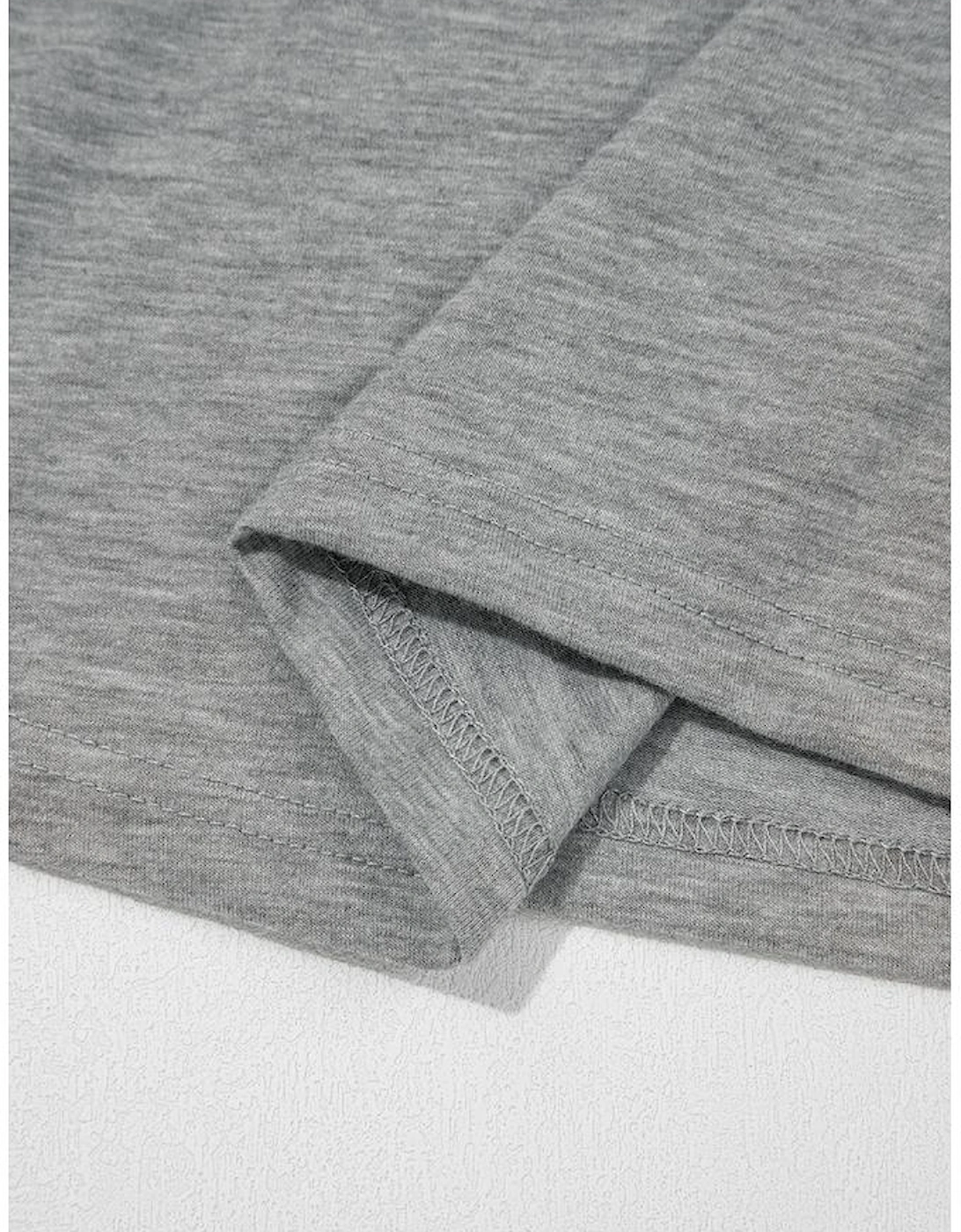 Gray Lace Patchwork Criss Cross V Neck Tank Top