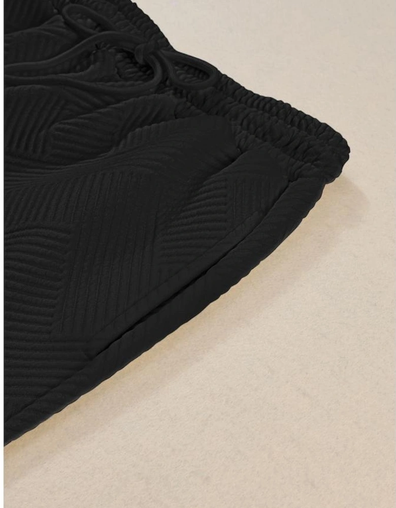 Black Ultra Loose Textured 2pcs Slouchy Outfit