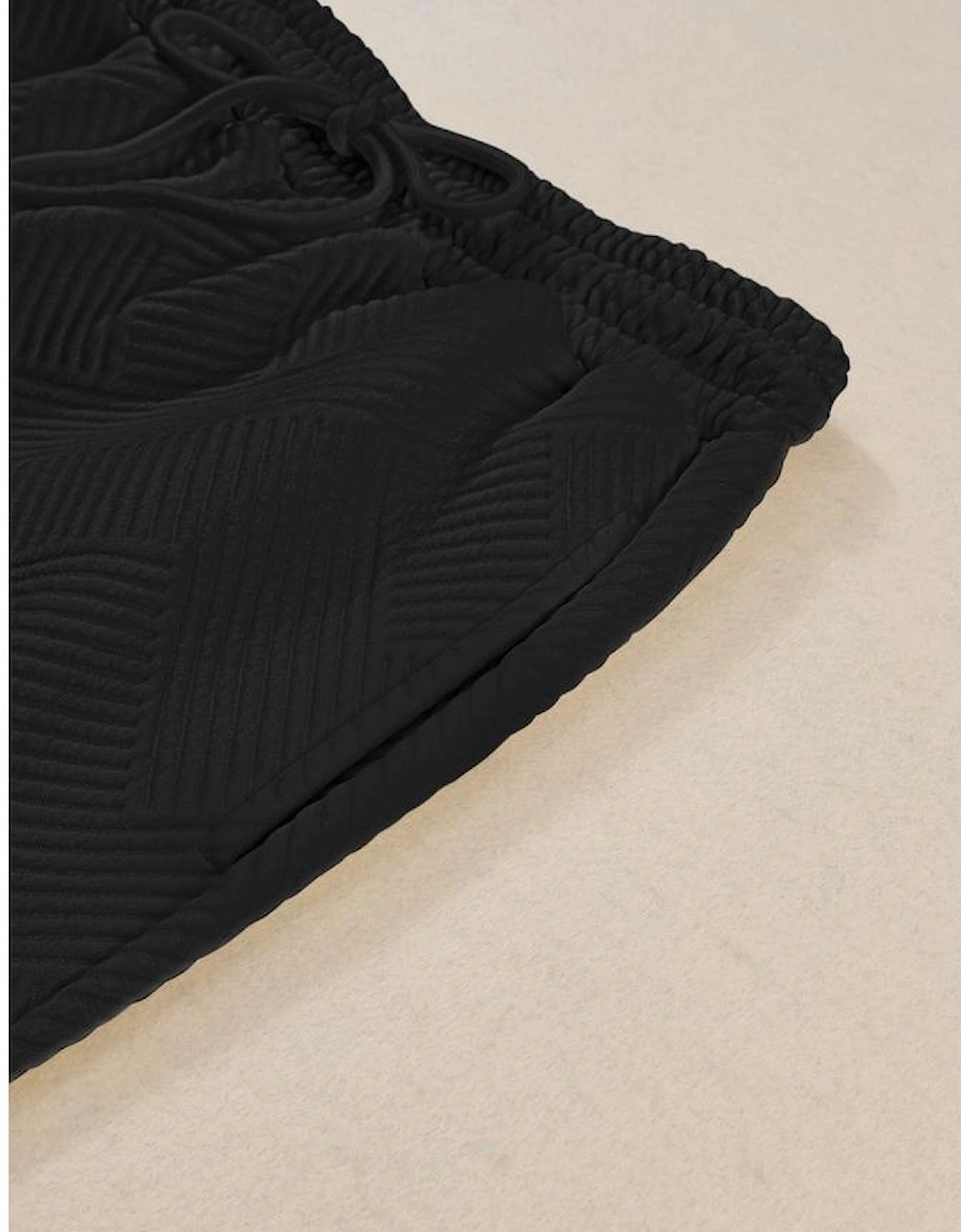 Black Ultra Loose Textured 2pcs Slouchy Outfit