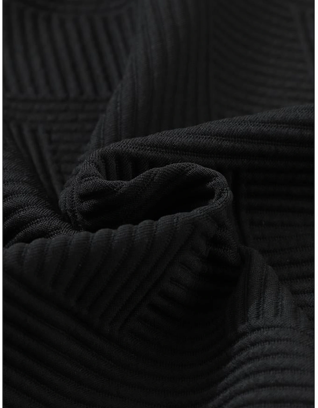 Black Ultra Loose Textured 2pcs Slouchy Outfit