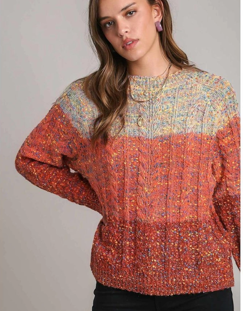 Multicolour Colorful Confetti Wool Ball Knitted Sweater