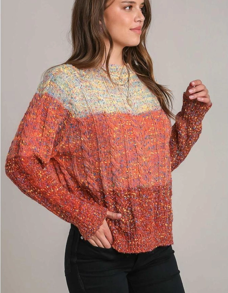 Multicolour Colorful Confetti Wool Ball Knitted Sweater
