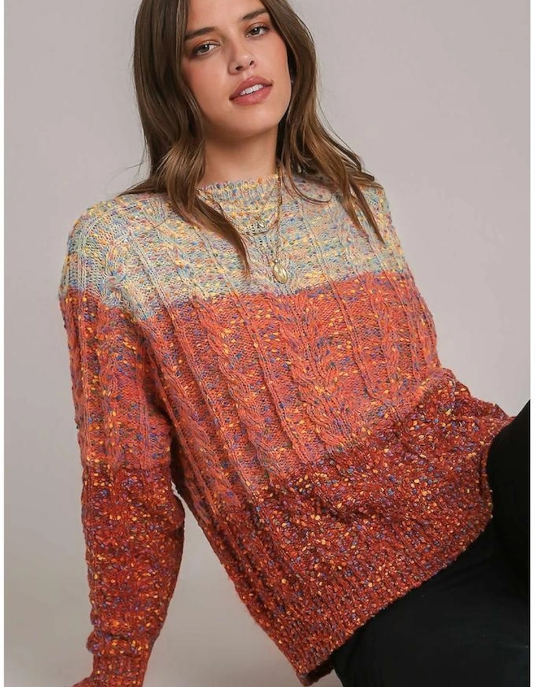 Multicolour Colorful Confetti Wool Ball Knitted Sweater