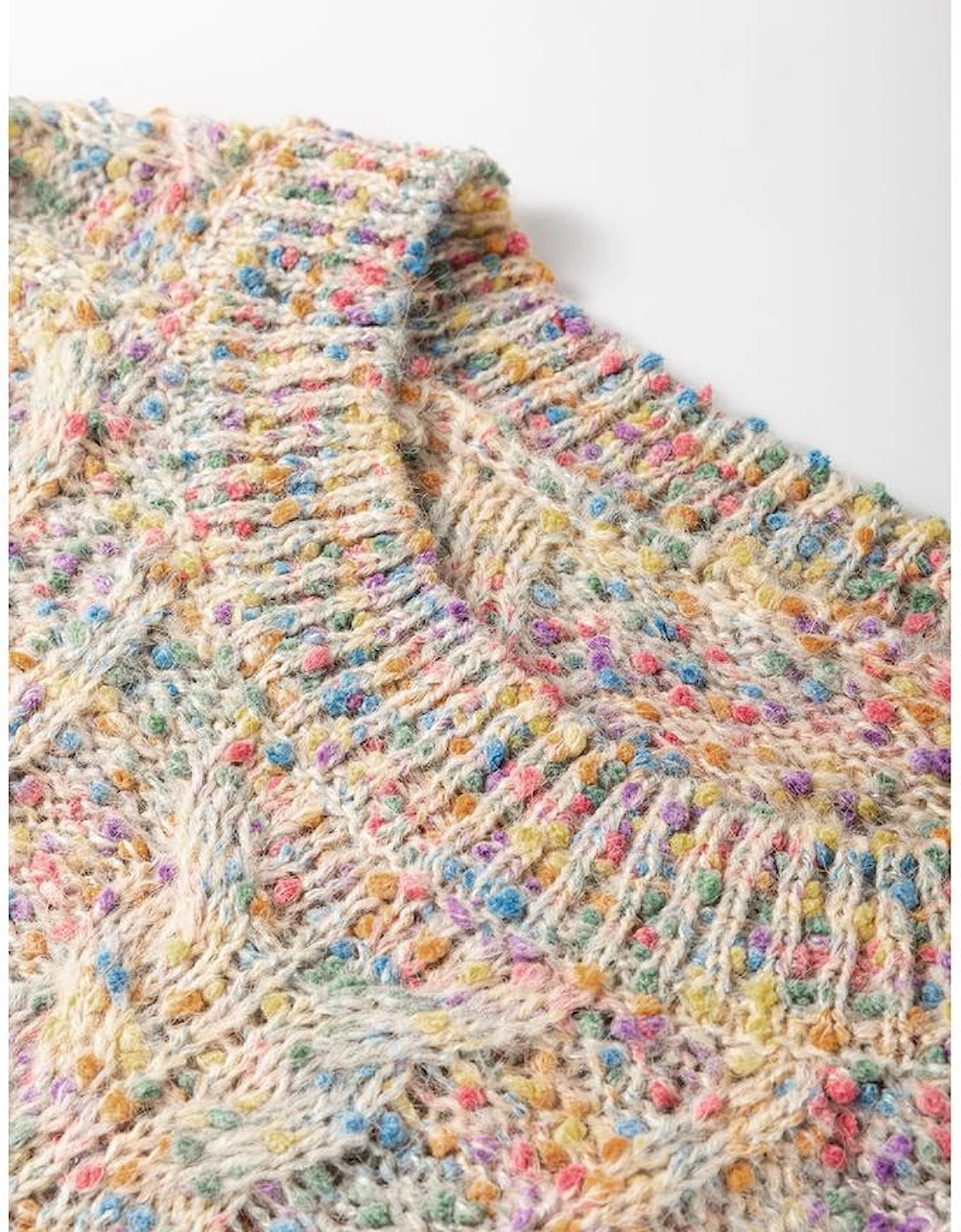 Multicolour Colorful Confetti Wool Ball Knitted Sweater