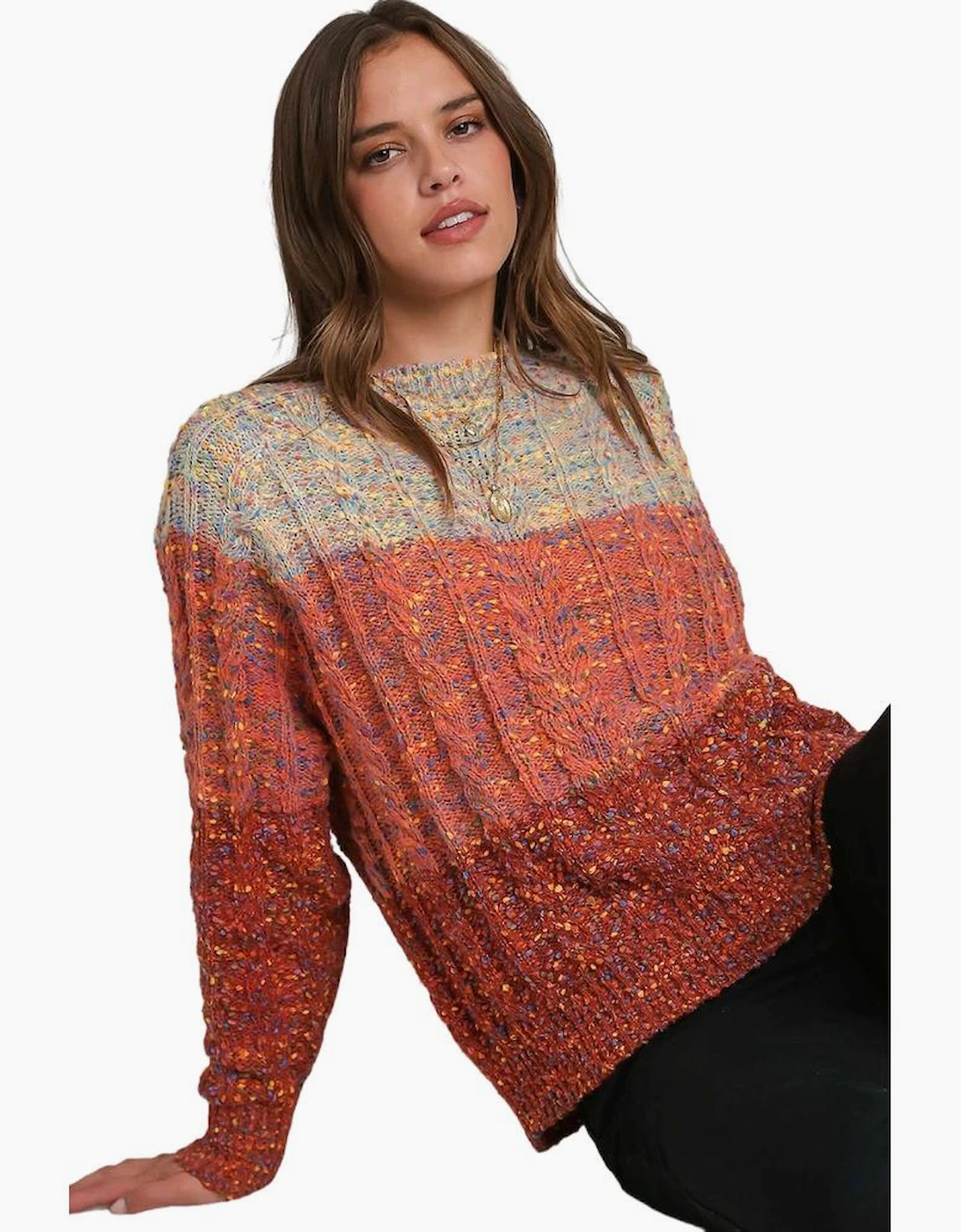 Multicolour Colorful Confetti Wool Ball Knitted Sweater