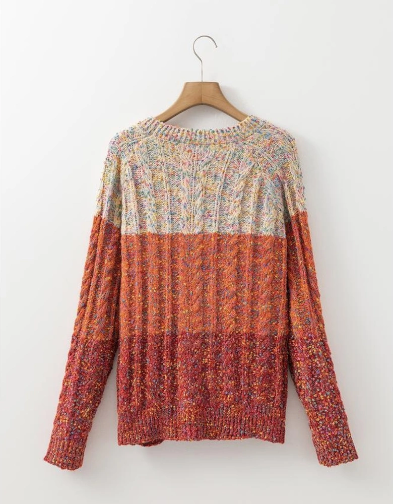 Multicolour Colorful Confetti Wool Ball Knitted Sweater