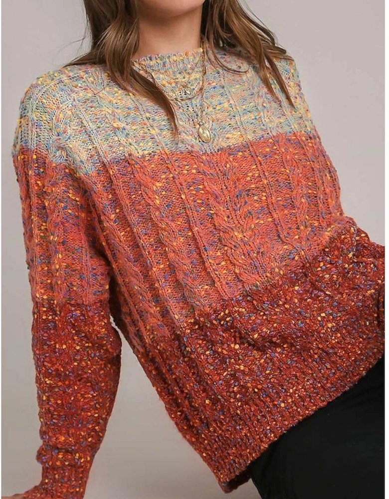 Multicolour Colorful Confetti Wool Ball Knitted Sweater