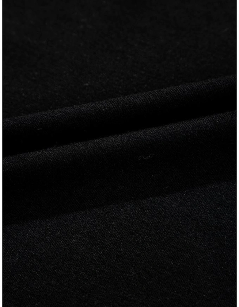 Black Sheer Floral Mesh Round Neck T Shirt