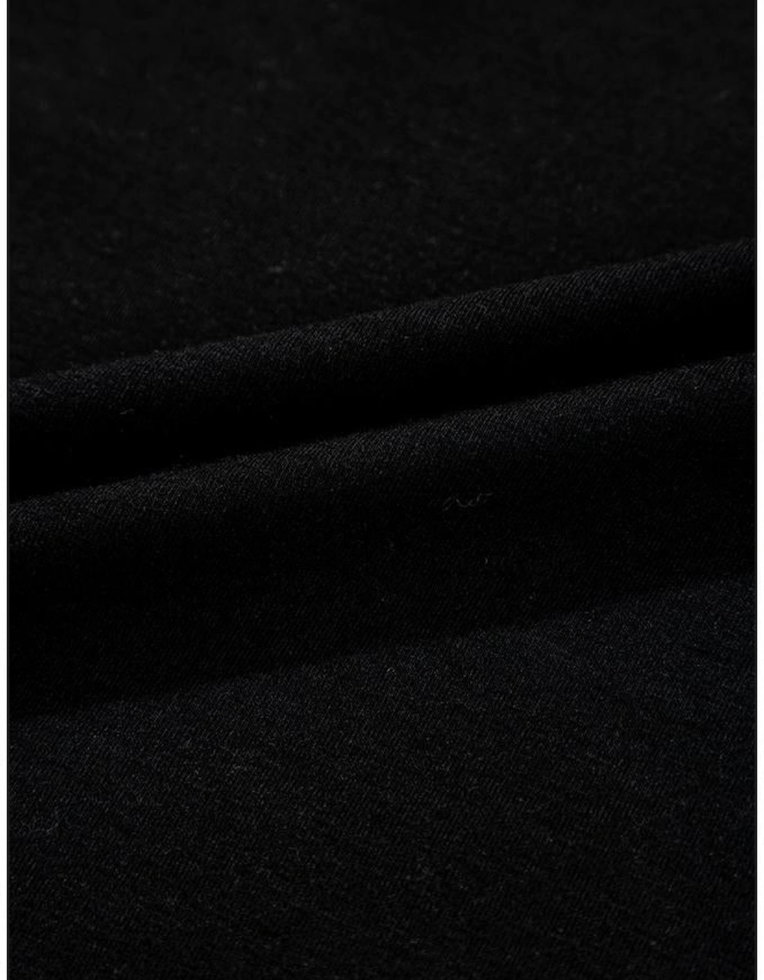 Black Sheer Floral Mesh Round Neck T Shirt