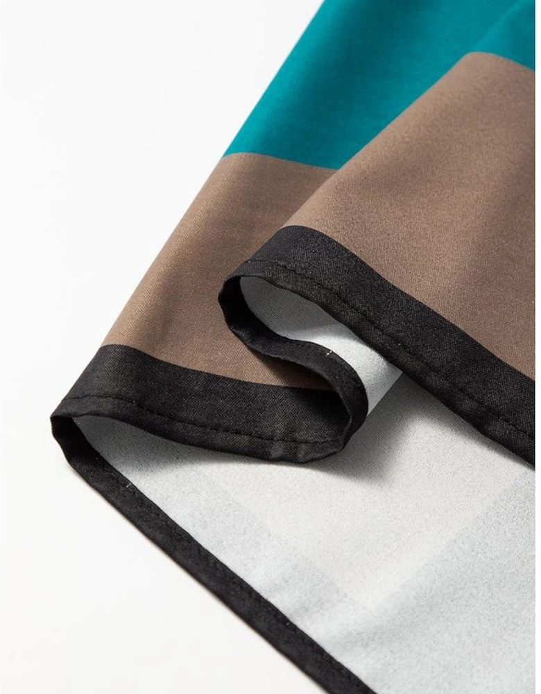 Brown Retro Geometric Printed Y Back Sleeveless Dress