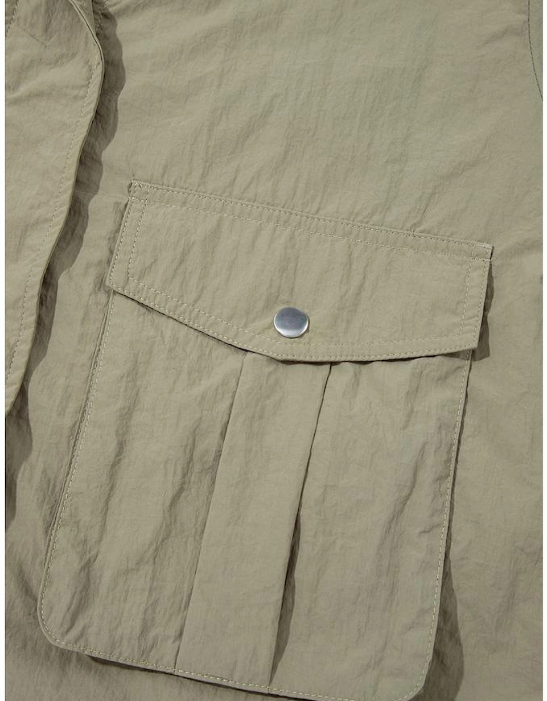 Laurel Green Zipped Pocket Cropped Hooded Utility Jacket