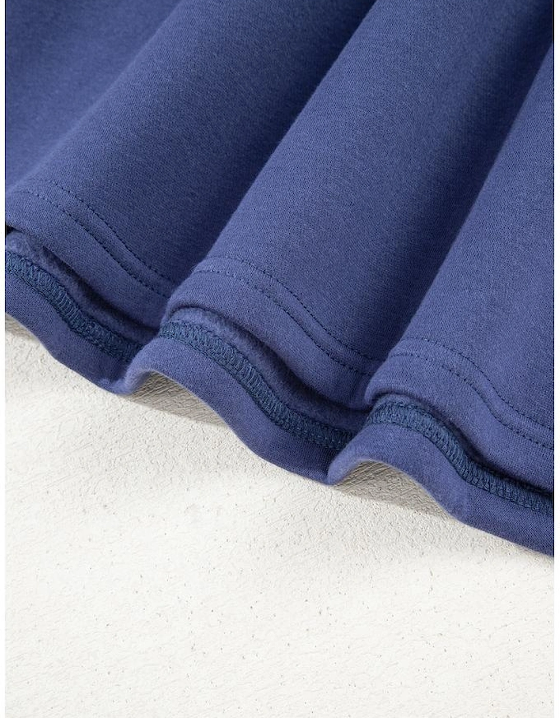 Dirty blue Fleece Lined Adjustable Drawstring Oversize Tunic Hoodie