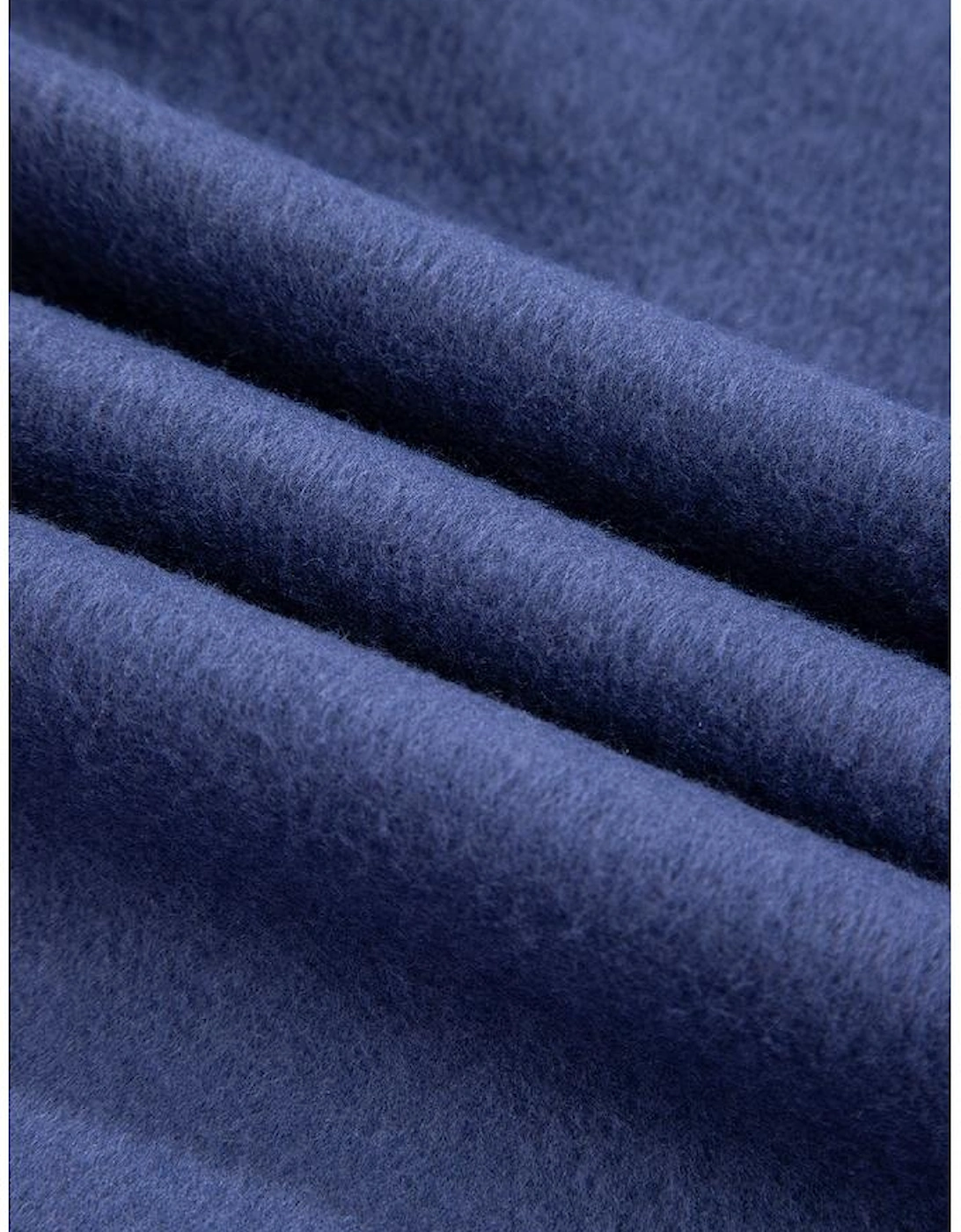 Dirty blue Fleece Lined Adjustable Drawstring Oversize Tunic Hoodie